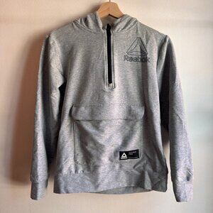 Reebok Youth 1/4 zip Pullover Hoodie Sweatshirt Gray Size Large 10/12